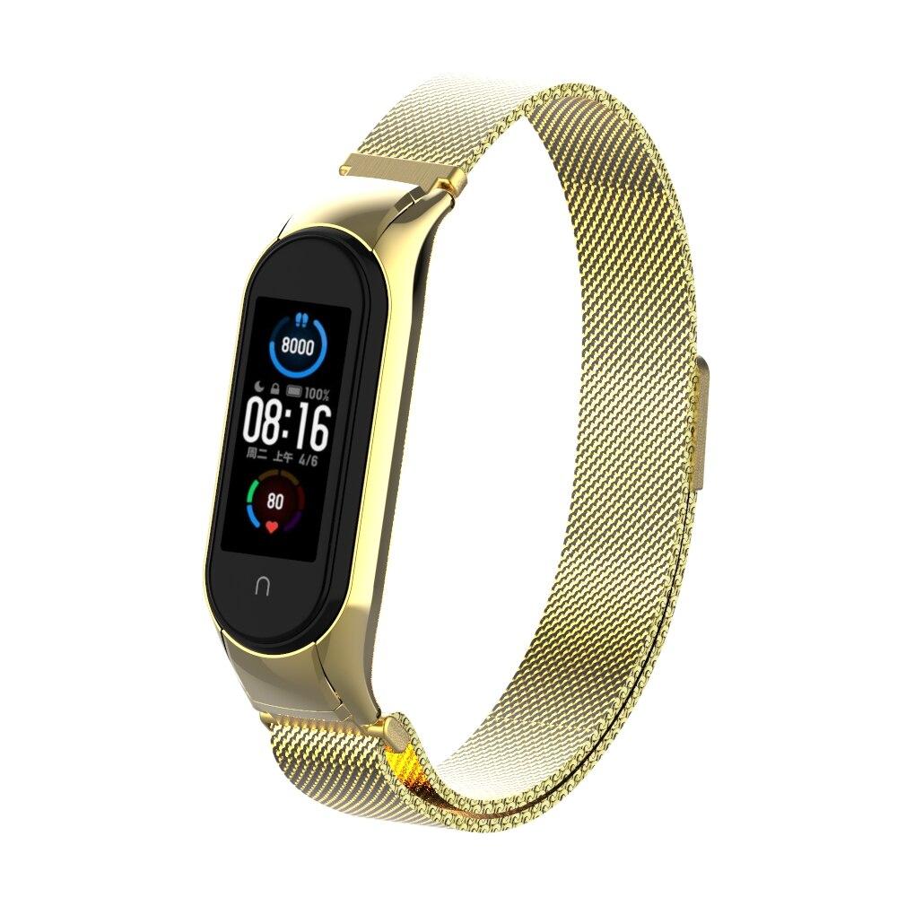 Strap Für Xiaomi Mi Band 4 5 6 Handgelenk Magnetische Metall Armband Edelstahl Pulseira MIband für mi band 6 miBand 5 4 3 Armband mi band 4 gold