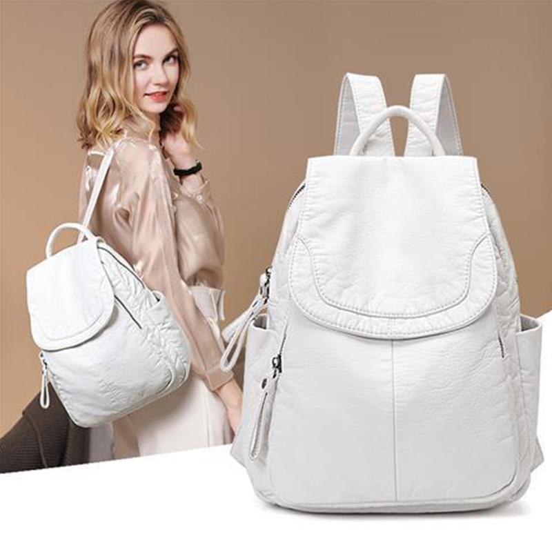 Flut Marke Rucksack Frauen Mode PU Rucksack Weiche Leder Reisetasche Casual Schule Tasche Frauen