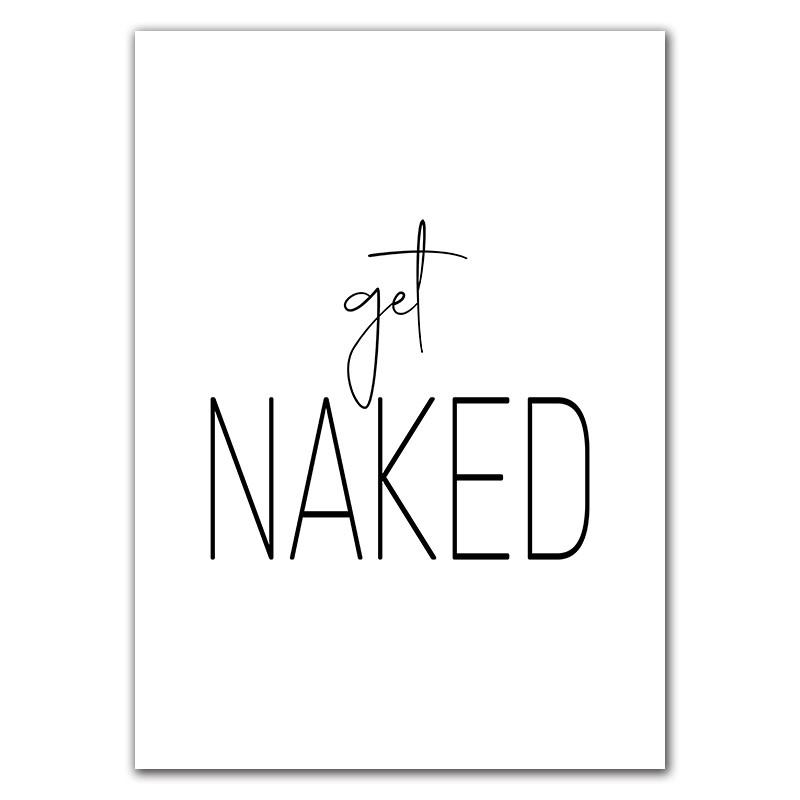 Linie Mädchen Badezimmer Wand Dekor Leinwand Malerei Atem Leinwand Kunst Poster Get Naked Dusche Zitat Bild Mode Drucke HD2777 21x30cm no frame