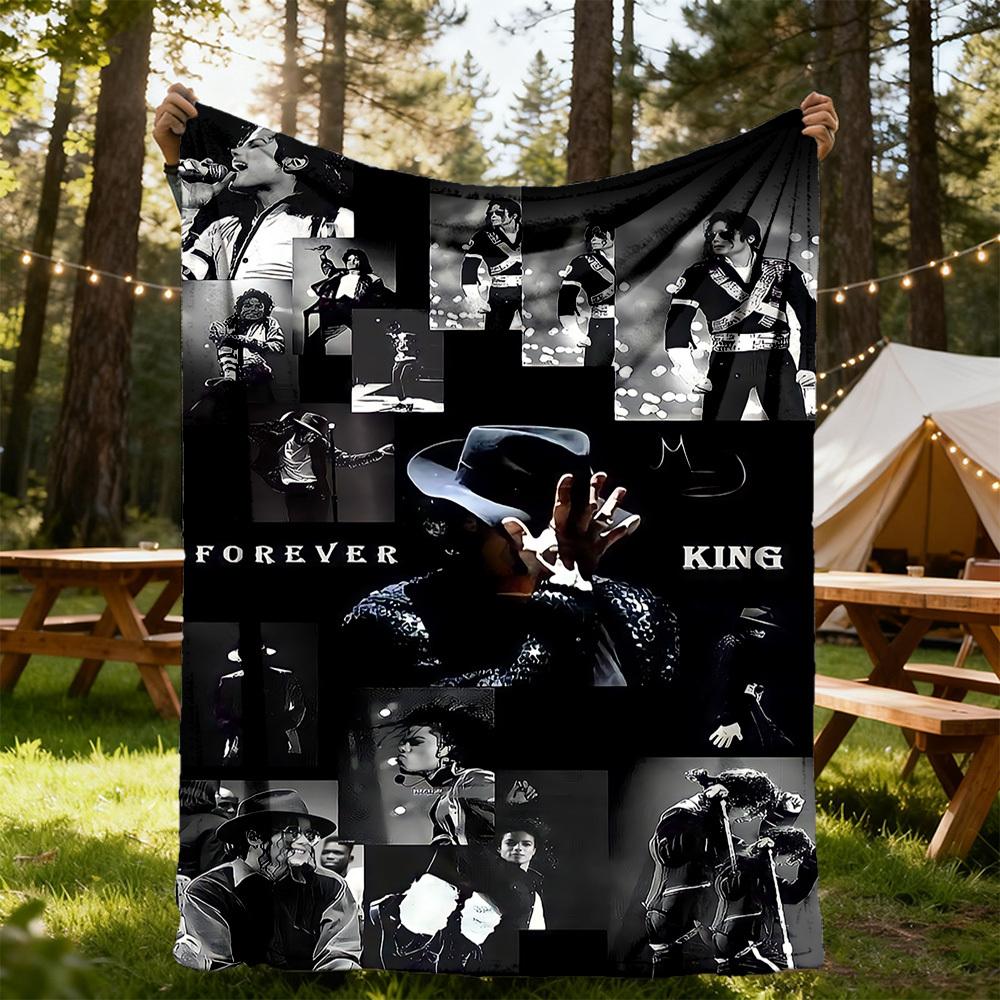 1 Stück Michael Jackson Outdoor-Decke Leichtes Flanell, Weich & Warm, Ganzjahresnutzung für Sofa, Outdoor, Camping, Wohnzimmer, Büro109 150cmx200cm