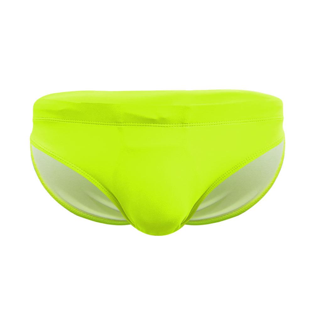 Einfarbige Badehose für Herren, eng anliegende Dreieck-Badehose, einfache, sexy Badehose, Dreieck-Slip für den Strand XXL fluoreszierende grün