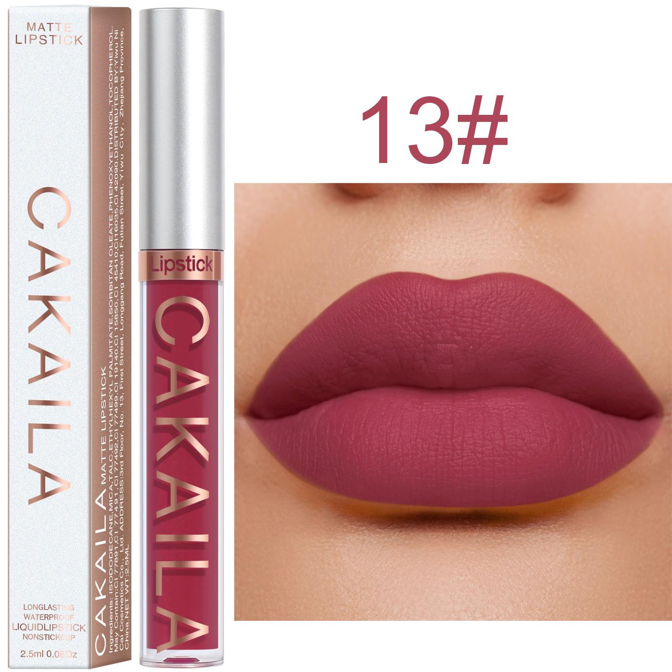Samtmatter Lippenstift, wasserfester, nicht abfärbender Lippenstift, langlebiger Lippenstift