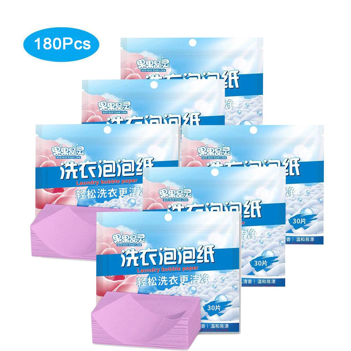 30/60/90 Stück/Lot umweltfreundliches Waschmittel, Seifenfolie, plastikfrei, konzentriertes Waschen, starkes Wäsche-Gadget für Waschmaschine 180PCS rosa
