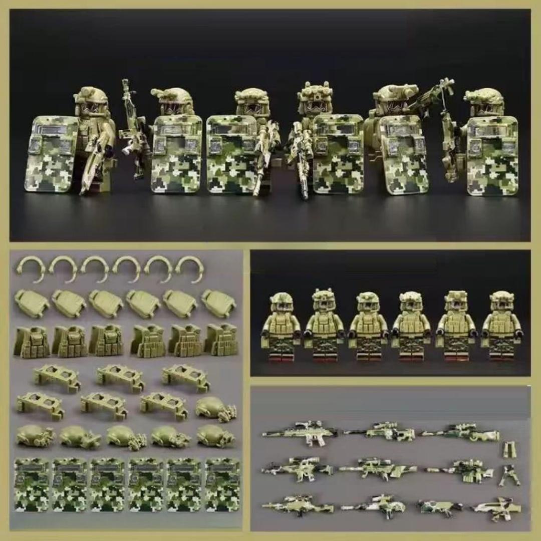Militärische Spezialeinheiten Minifiguren Bausteine SWAT Ghost Commando Polizeisoldaten Armee Actionfigur Waffen Ziegel Kinderspielzeug Geburtstagsgeschenke No Box