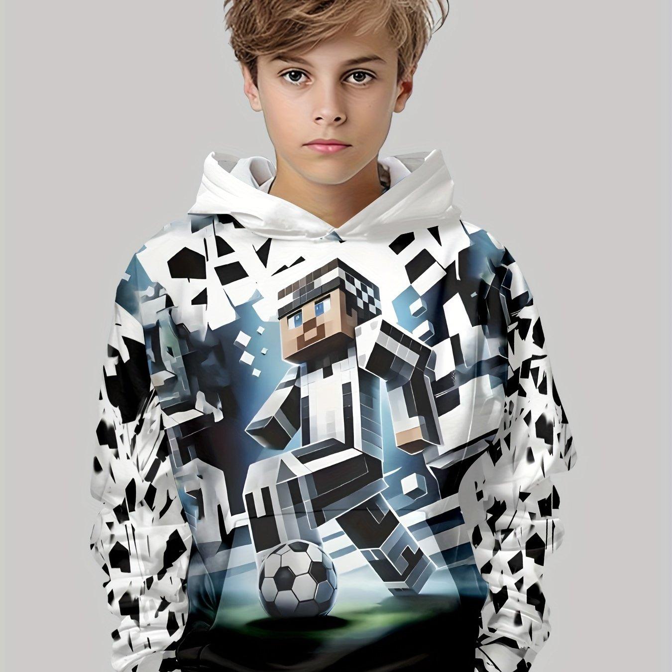 Kinderkleidung Jungen Hoodies Langarm Kreativer 3D-Druck Kinder Frühling Herbst Kleidung Lässige Mode Pullover Mädchen Kleidung Top 140 white