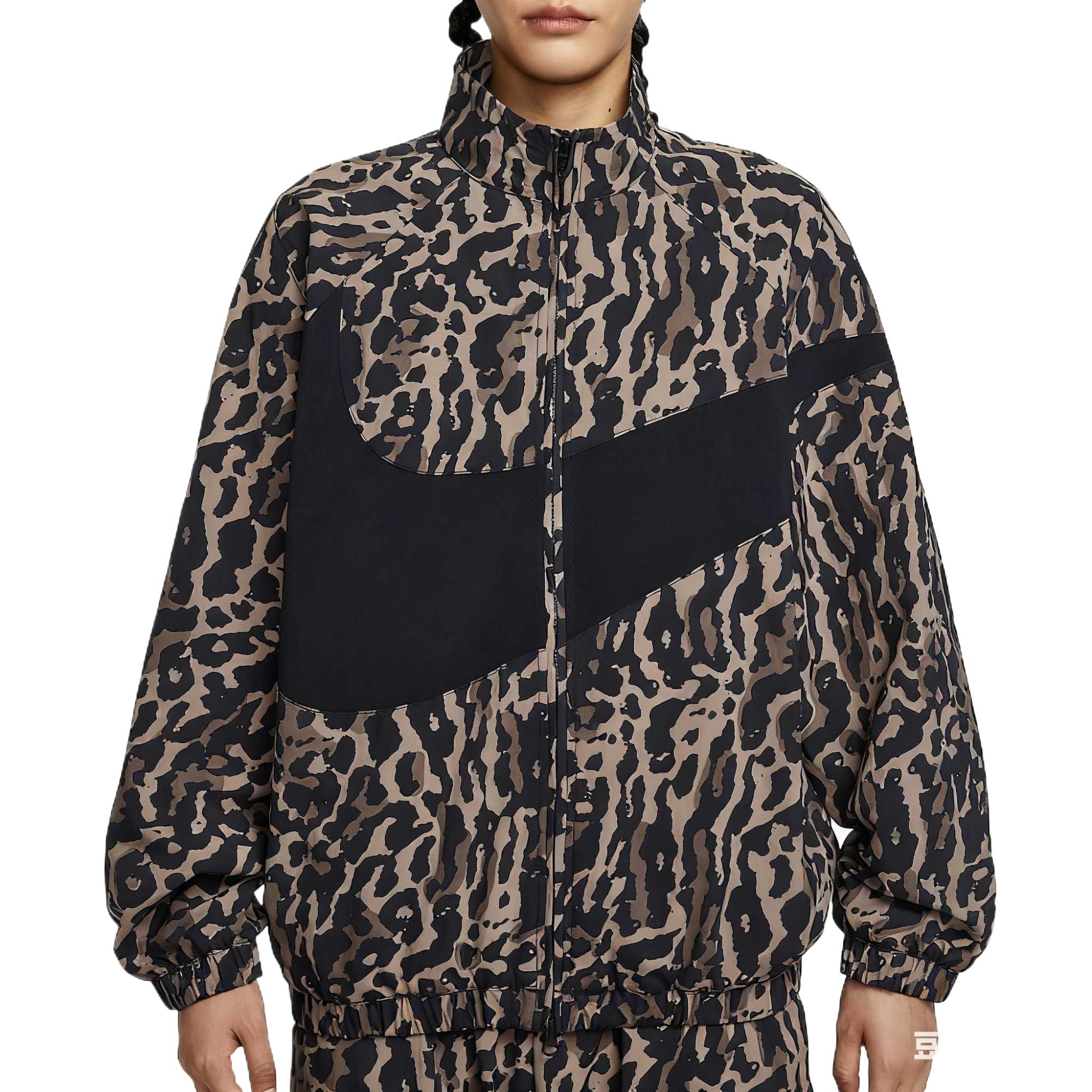 Nike Sportswear Gewebte Langarmjacke mit Reißverschluss Damen Jacken Schwarz IB7264-010 S