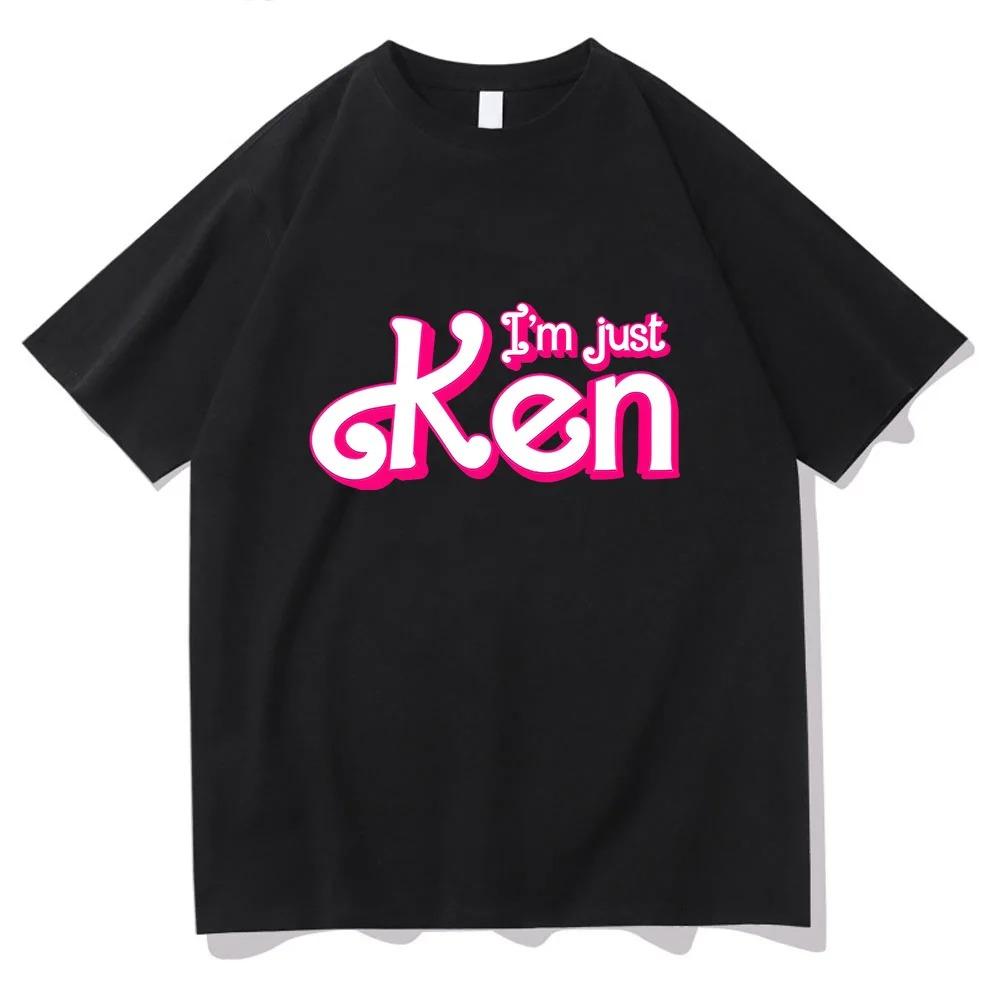 I'm Just Ken RyanGosling T-shir for Spring Round Neck Tee-shirt Graphic Printing Cotton Tshirt Ropa Hombre Comfortable Clothing XS schwarz