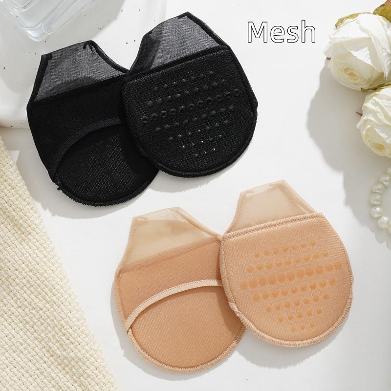 2 Paar halb unsichtbare Socken für Damen im Frühling und Sommer, dünne, flache Socken mit halber Handfläche, rutschfeste Vorfußsocken, High Heels-Socken 2 pairs