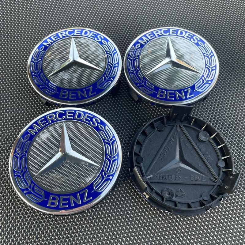 4 Stück 75mm A1714000025 Radnabendeckel für Mercedes Benz W176 W177 W204 W205 W212 W213 W206 X156 X253 W117 Autoteile 75mm 4Pcs hellblaue