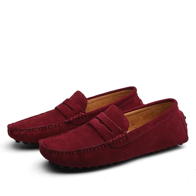 Herren Loafer aus hochwertigem Leder, Freizeitschuhe, Mokassins, Slipper, Herrenschuhe, modische Herrenschuhe, Herrenschuhe, Autofahrerschuhe, Größe 38–49 47 wein rot