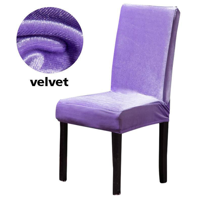 Stuhlhussen für Esszimmerstühle, samtig, weich, Stretch-Schonbezüge, staubdicht, Sitzbezug für Hochzeit, Hotel, Küche, Bankett, Wohnzimmer, abnehmbar Universal licht lila