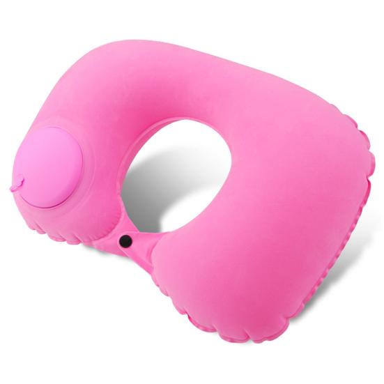 Nackenkissen, wasserdicht, integrierte Pumpe, Müdigkeitslinderung, Outdoor, Reisen, Auto, Flugzeug, aufblasbares Nackenkissen für den täglichen Gebrauch rosa