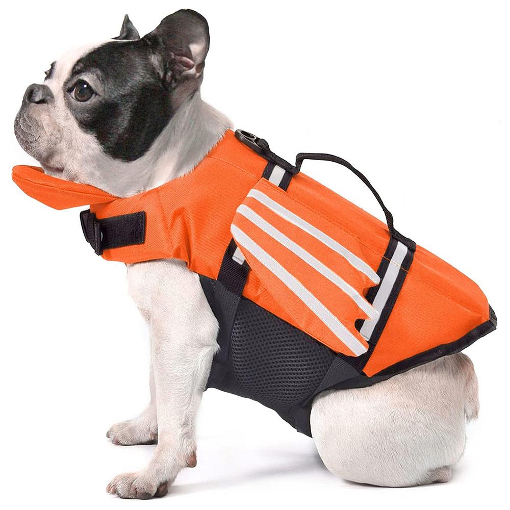 Schwimmweste für Hunde, Schwimmweste für Welpen, kleine und große Hunde, Schwimmoutfits, Badebekleidung für Husky, Französische Bulldogge, Schwimmzubehör XL orange