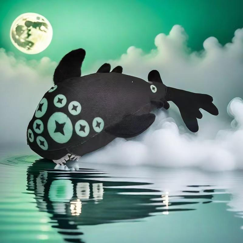 Roblox 34cm Druck Augenstation Plüsch Leuchtender Mehräugiger Fisch Stofftier Weiches Kuschelkissen Für Spielefans Schlafzimmerdekoration 34cm black