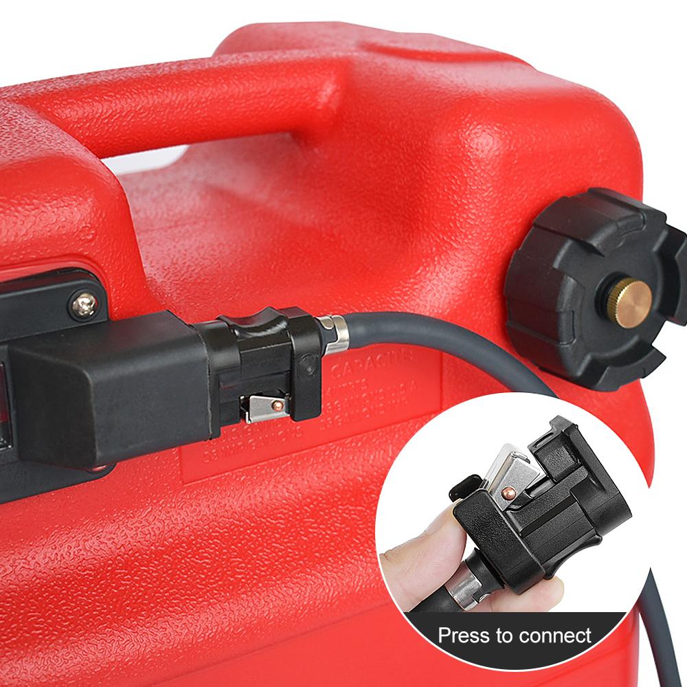 300cm Bootskraftstoffleitung mit Handpumpe Anschlüssen Bootsmotor Kraftstoffschlauch Kraftstoffleitungsbaugruppe Kompatibel mit Außenbordmotoren schwarz