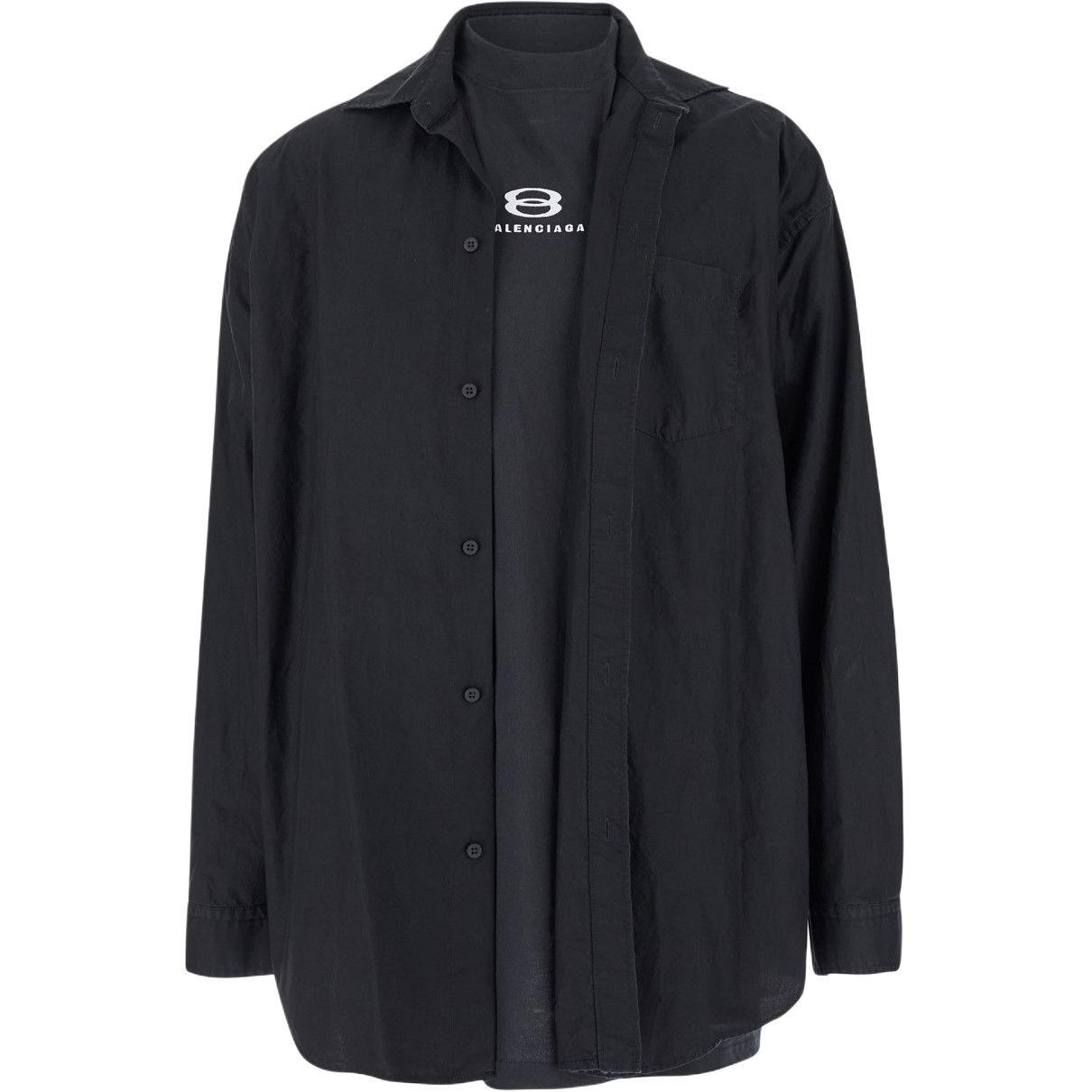 Balenciaga Unity Sports Icon Lagen-Oversize-Hemd 794656TNM601000 3 schwarz