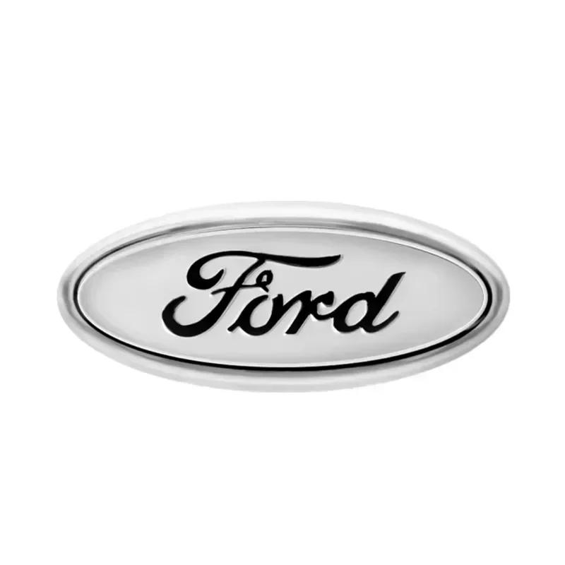 Autoaufkleber 2026 Ford Auto Lenkrad Emblem Aufkleber Abzeichen Für Ford Focus 2 Mk3 F150 Mondeo Max Fusion Ranger Escort Explorer 58x22MM silber