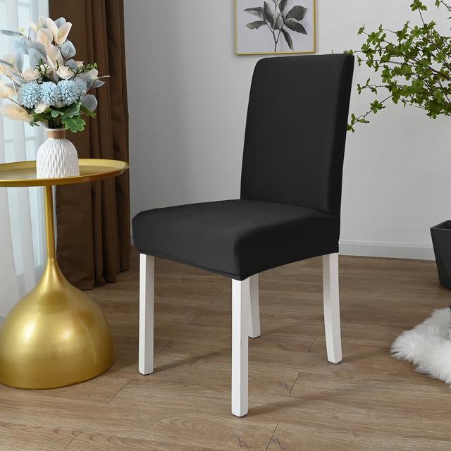 Glänzender Stoff-Stuhlbezug für Esszimmer, Küche, Hochzeitsbankett, Spandex-Stretch-Stuhlhussen, exquisite neue Heimdekoration, Sitzbezug 1 Piece black