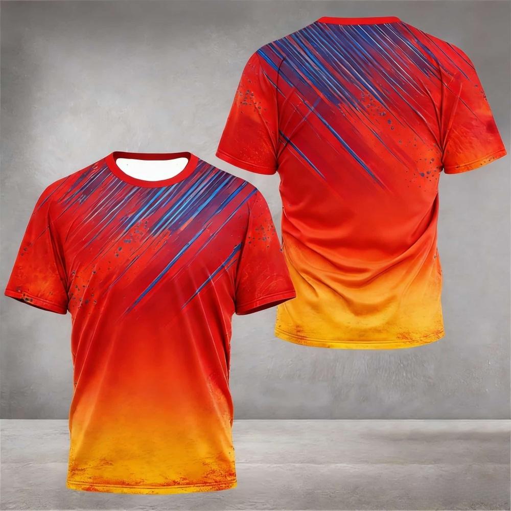 Einfache Mode Schnelltrocknende Sport T-Shirts Sommer Freizeit Kurzarm T-Shirts Locker Atmungsaktiv Laufen Badminton T-Shirts 6XL orange