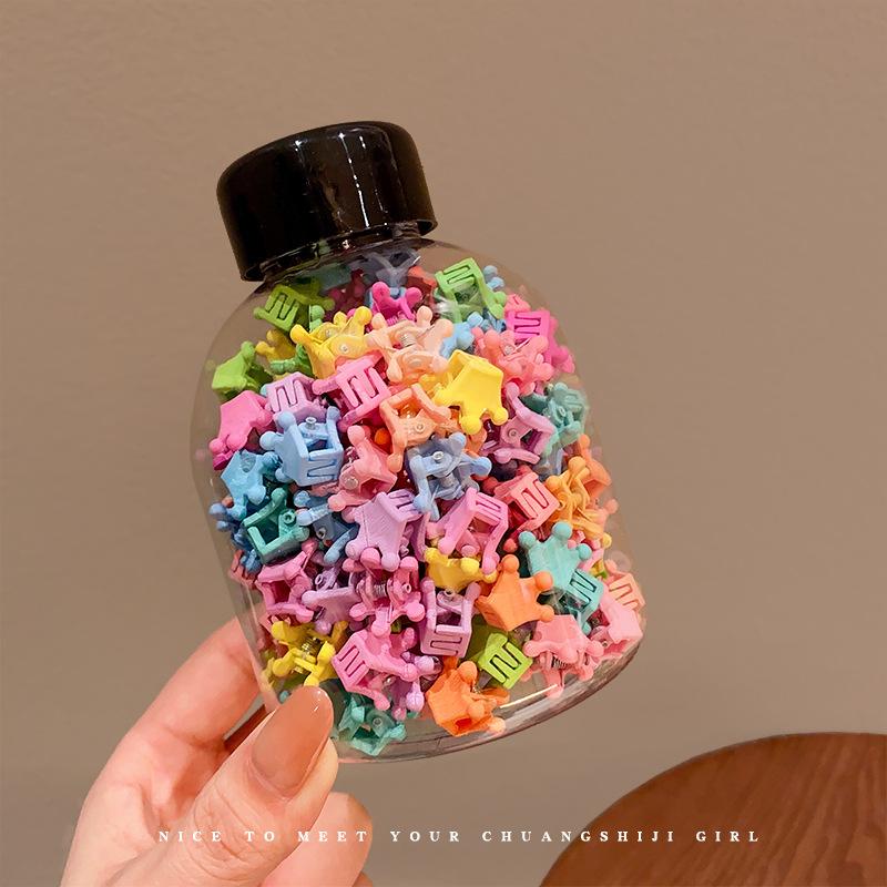 50 teile/satz Haar Krallen Candy Farbe Blume Stern Haarnadel Seite Clip Mädchen Nette Mini Haar Clip Pony Clip Haar Zubehör crown