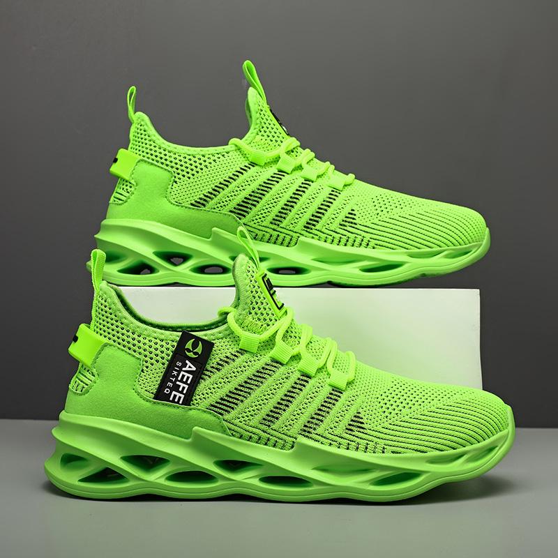 Mode Herren Laufschuhe Hohe Qualität Sneaker Trend Freizeitschuh Atmungsaktiv Herren Leicht Bequem Rutschfest Sport Sneaker 44 grün