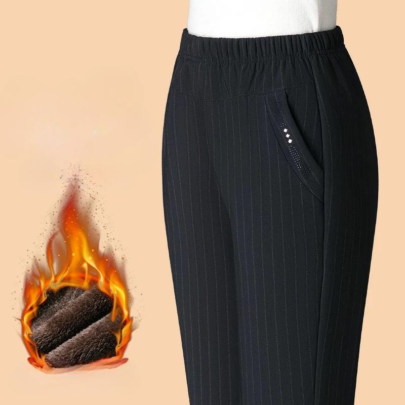 Damen Herbst- und Winter Lange Weite Hosen Lässige Hosen mit Hoher Taille Damen Hosen Damen Elastische Hosen XS black