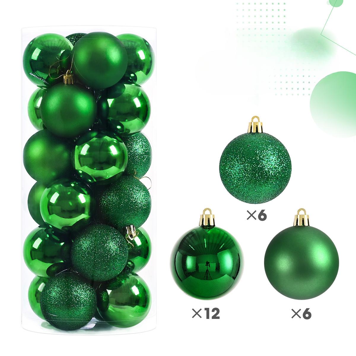 24 stücke 3/4/6/8cm Weihnachtskugeln Christbaumschmuck Kugeln Weihnachtsbehang Baumanhänger Home Party Weihnachtsbaum Dekor Neujahrsgeschenk 3cm grün