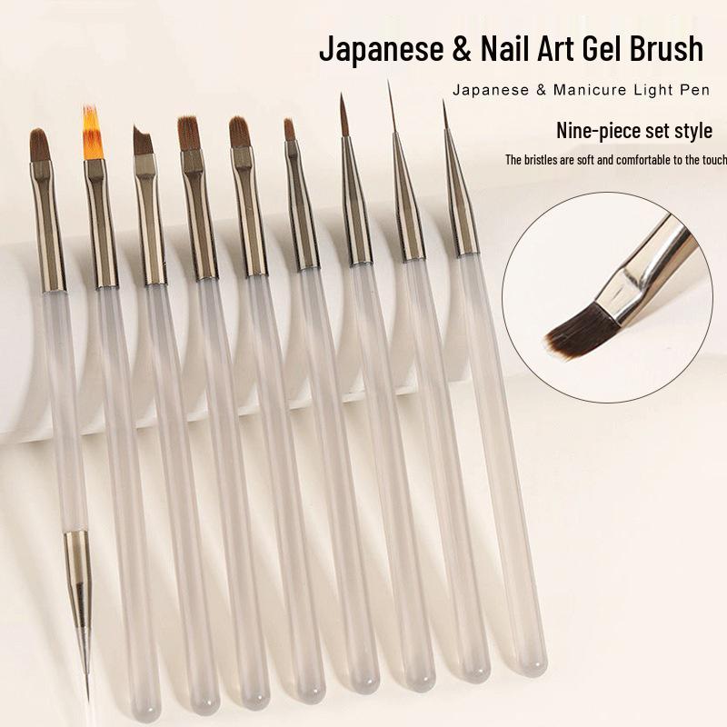 Japanischer Dual-End-Nailart-Pinsel für Linien, Aufbau, Malerei und Blumendesigns - Perfektes Nagelstudio-Werkzeug