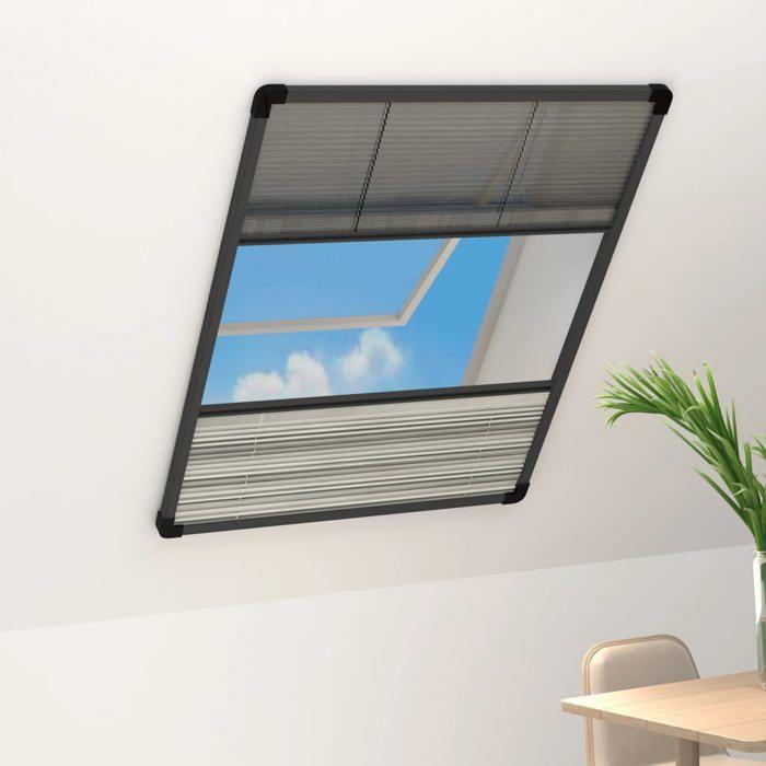 Fliegengitter - Maison Exclusive Plissiertes Fliegengitter - Dachfenster 60x80 cm - Aluminiumrahmen - PET-Markise