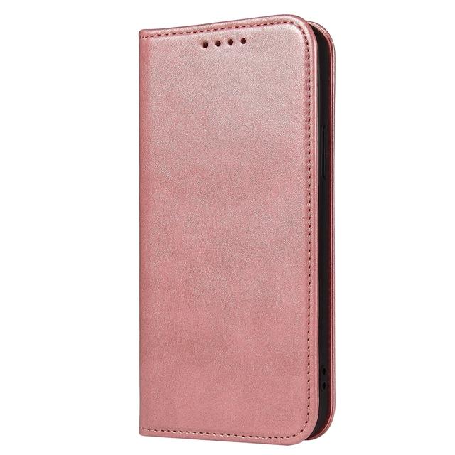 Magnetische Hülle für Coque iPhone 14 12 Pro Max Mini Hülle für Funda iPhone 11 13 7 8 Plus 6 Xr Xs Se 2020 Luxus Leder Flip Cover iPhone 14 Pro Max rosa