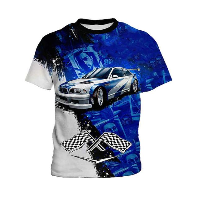 Jungenkleidung Sommer Kurzarm T-Shirt Racing 3D-Druck Kinderkleidung 2 bis 8 Jahre Angebote Mode 2023 Kinder Replik Marken 110