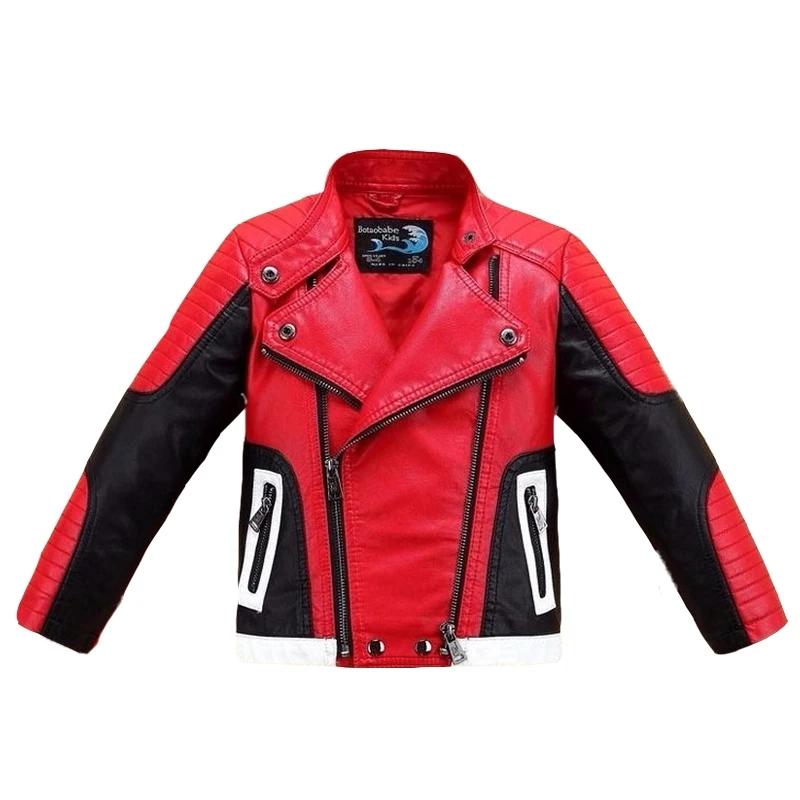 Kinder PU Reversjacke, Oberbekleidungsmantel, Windjacke, Teenager Jungen Kleidung Kinder Outfits Frühling Herbst Kleidung 150 rot