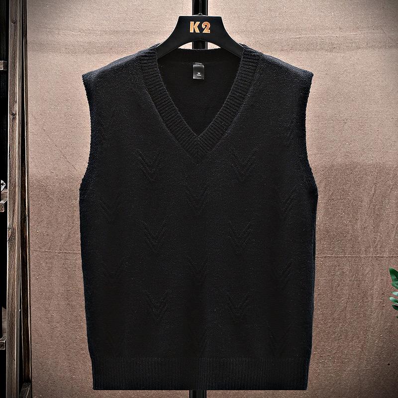 Pullover-Tanktop, Herrenweste, Unterhemd, ärmelloser Pullover, Tanktop, lockerer Pullover, gestrickt, 15 Farben, mehrere Blumenformen M