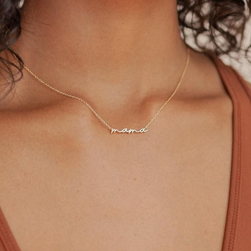 Personalisierte benutzerdefinierte Name Halskette Gold Edelstahl Halsband Halsketten für Frauen Typenschild Jahrestag Schmuck Geschenk 55cm gold