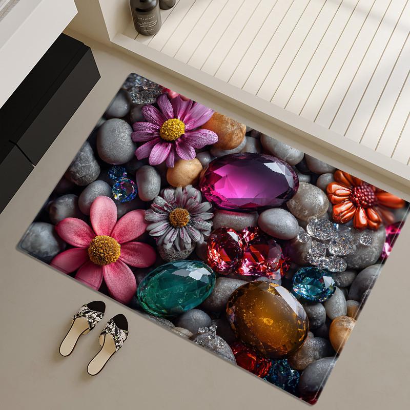 Bunte Stein 3D Matte Für Badezimmer Mode Boden Toilette Teppiche Schlafzimmer Weicher Teppich Küchenteppich 40x60cm