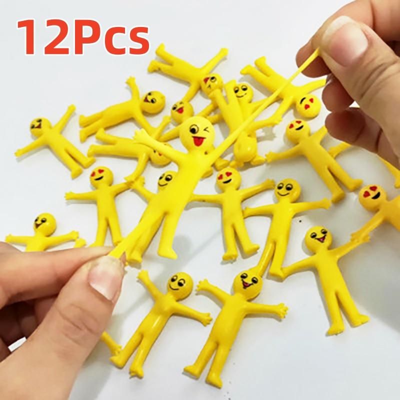 12 Stück Neues Einzigartiges Spielzeug TPR Weichgummi Kneten Ziehen Dekompression Raketen-Spielzeug Kinder Freizeit Spaß Lustiges Spielzeug Geburtstagsgeschenke
