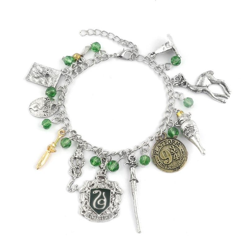 Magische Akademie Hufflepuff Armband Gryffindor Armband Slytherin Armband Ravenclaw Armband Harry Potter Charakter DIY Perlenarmband white