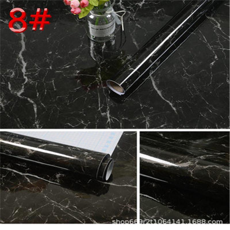 5 m wasserdichte Marmor-Tapete, Kontaktpapier, PVC-Wandaufkleber, für Küche, Badezimmer, Arbeitsplatte, selbstklebende Tapete, Heimdekoration 8#