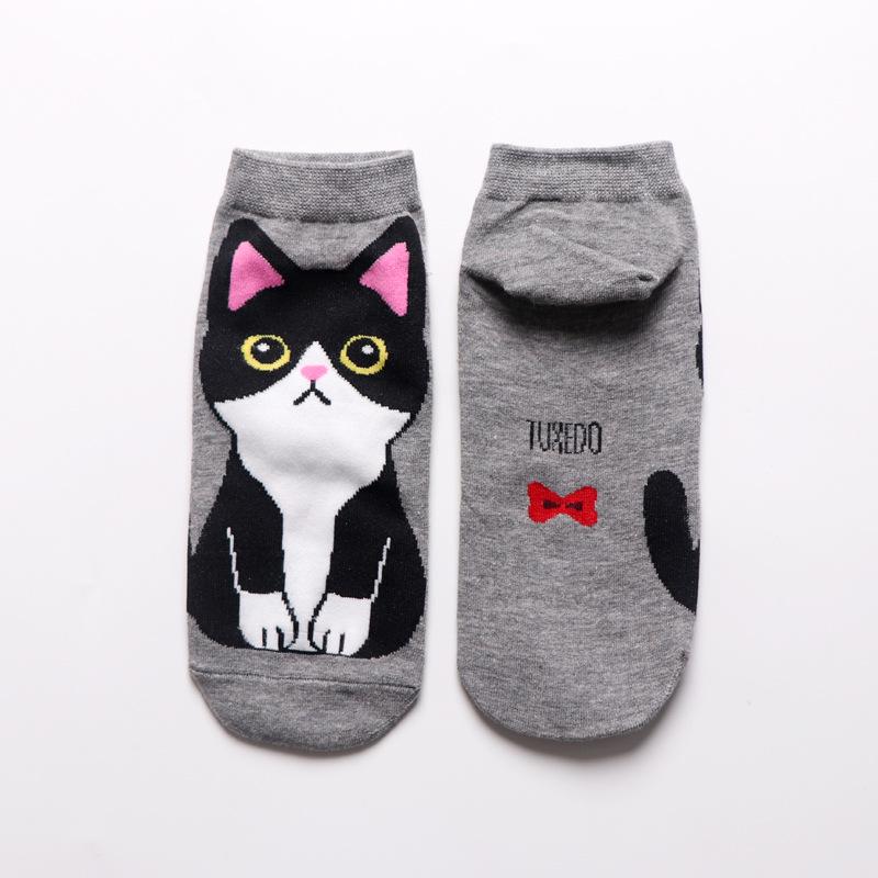 Cartoon Kawaii Socken süße Katze Boot Socken lustige Frauen kurze Socken glückliche Baumwollsocken One size