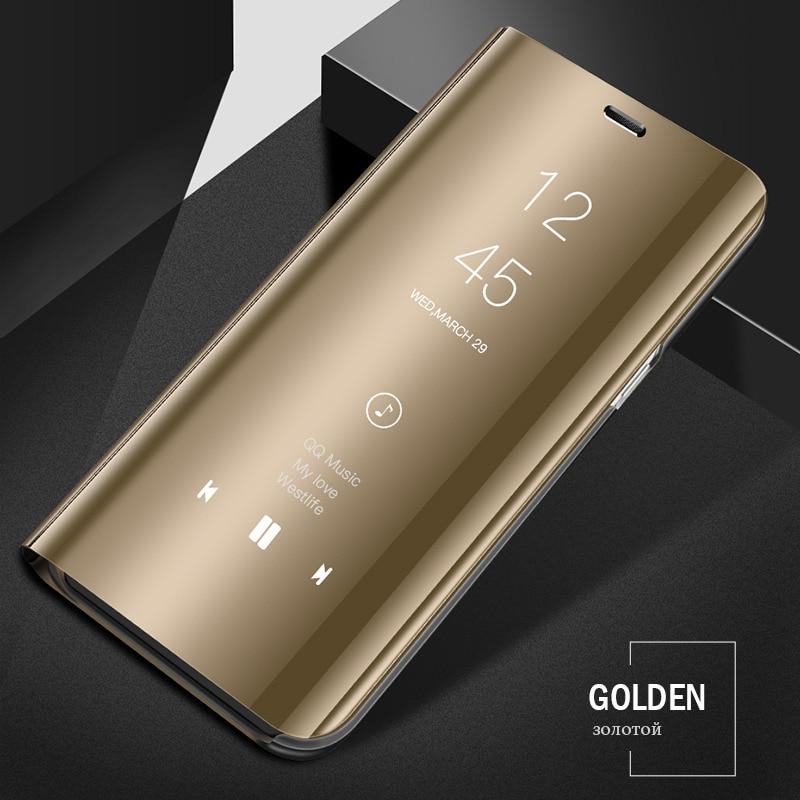 Luxuriöse Smart Mirror Flip Hülle für Samsung Galaxy S24 S23 S22 S20 S21 Ultra S8 S9 S10 Plus FE Note 8 9 10 20 S10e Lite 5G A53 Cover Coque Samsung S21 Ultra gold