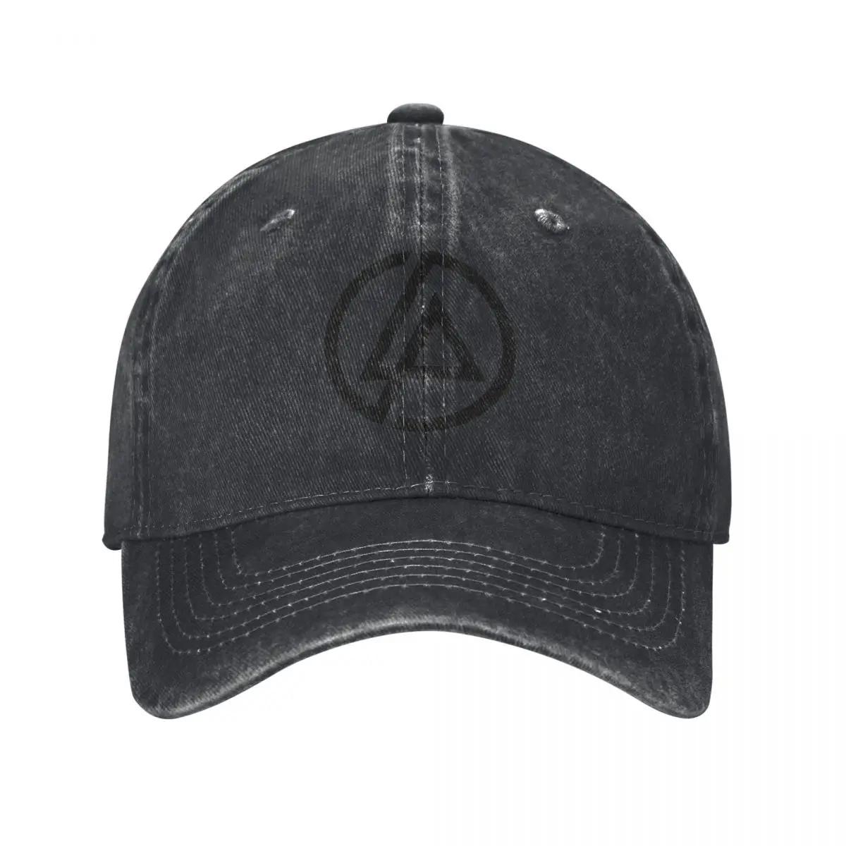 Linkin-Park Meteora Minutes To Midnight Winkel-Emblem Baseballkappe Distressed Denim Kappe Herren Damen Verstellbare Hüte Kappe Adjustable schwarz