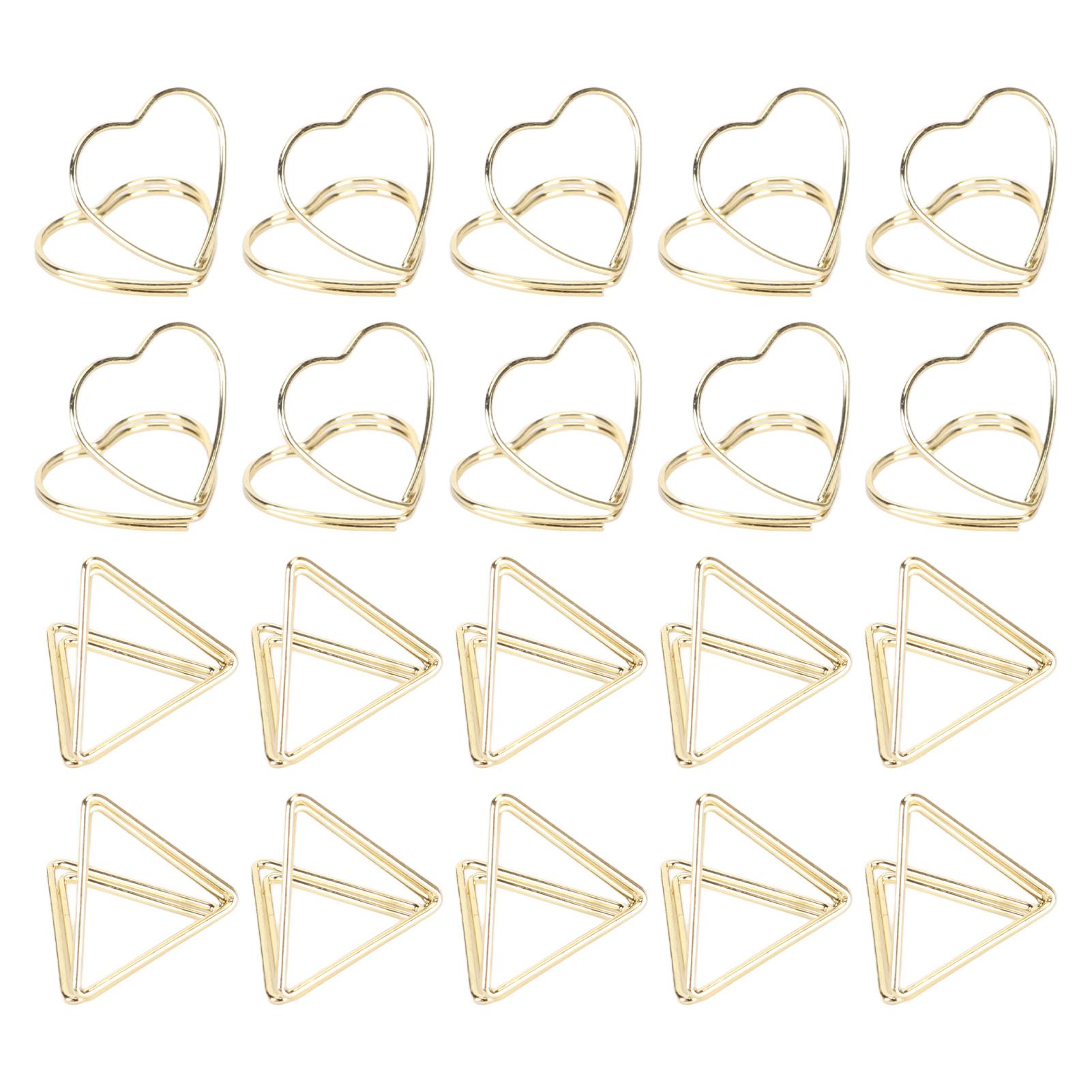 30 Stück Niedliche Büroklammern Dreieckig Herzförmig Langlebiges Metall Rostfrei Ausgefallene Büroklammern für die Schule