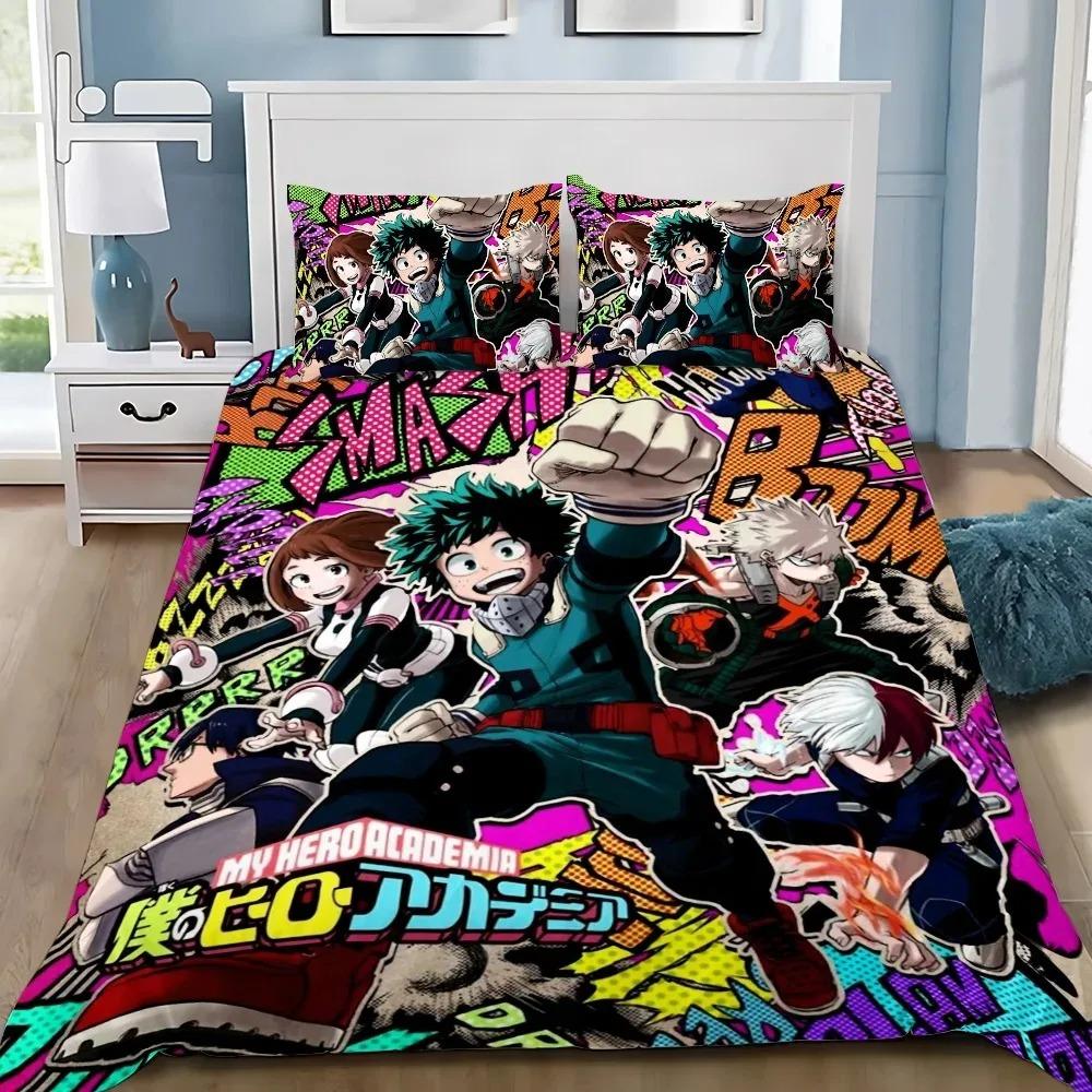 Japan Anime My Hero Academia Bettwäsche-Sets Exquisite Bettwaren Bettbezug Bettdecke Bettwäsche-Set Luxuriöses Geburtstagsgeschenk EU Single(135*200cm)3pcs