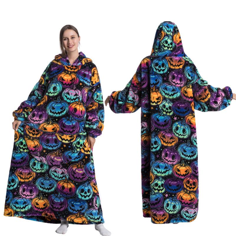 Winter Warmer Fleece-Kapuzenmantel für Damen, 140 cm, übergroße Decke mit Ärmeln, Fleece, warme Kapuzenpullover, Sweatshirts, Damen, Kapuzenmantel One Size