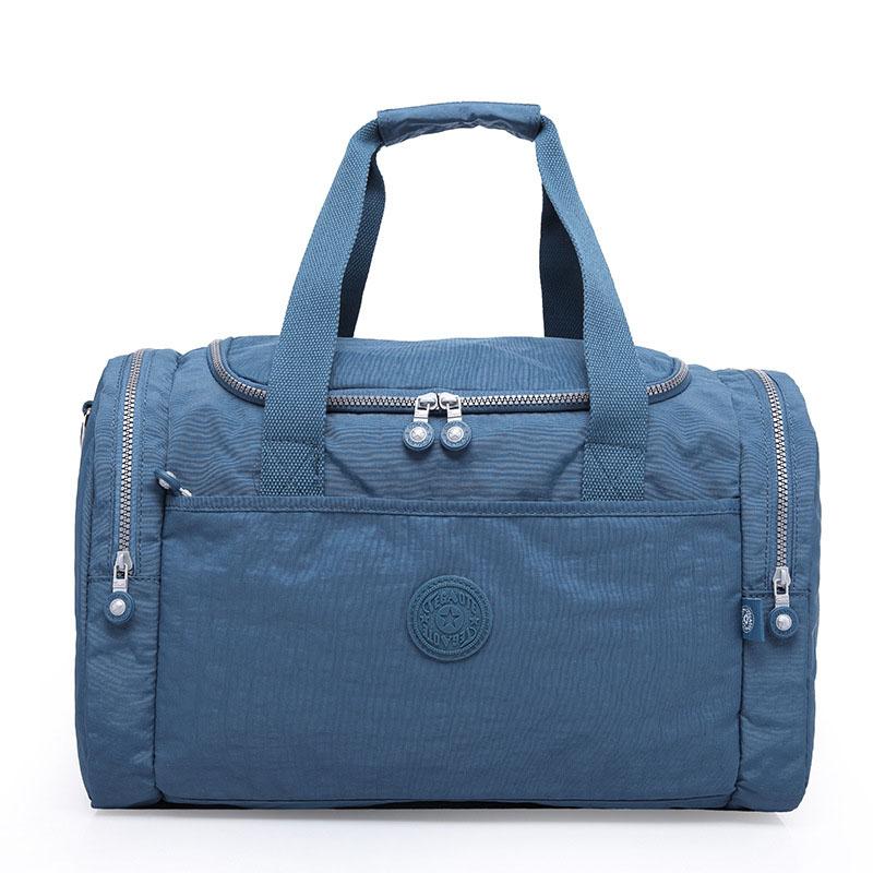 Nylon-Reisetasche mit großer Kapazität, modisch, wasserdicht, leicht, verschleißfest, lässige Handtasche, eine Schulter, tragbar, Dual-Purpose-Reisetasche 45*24*29cm hellblaue