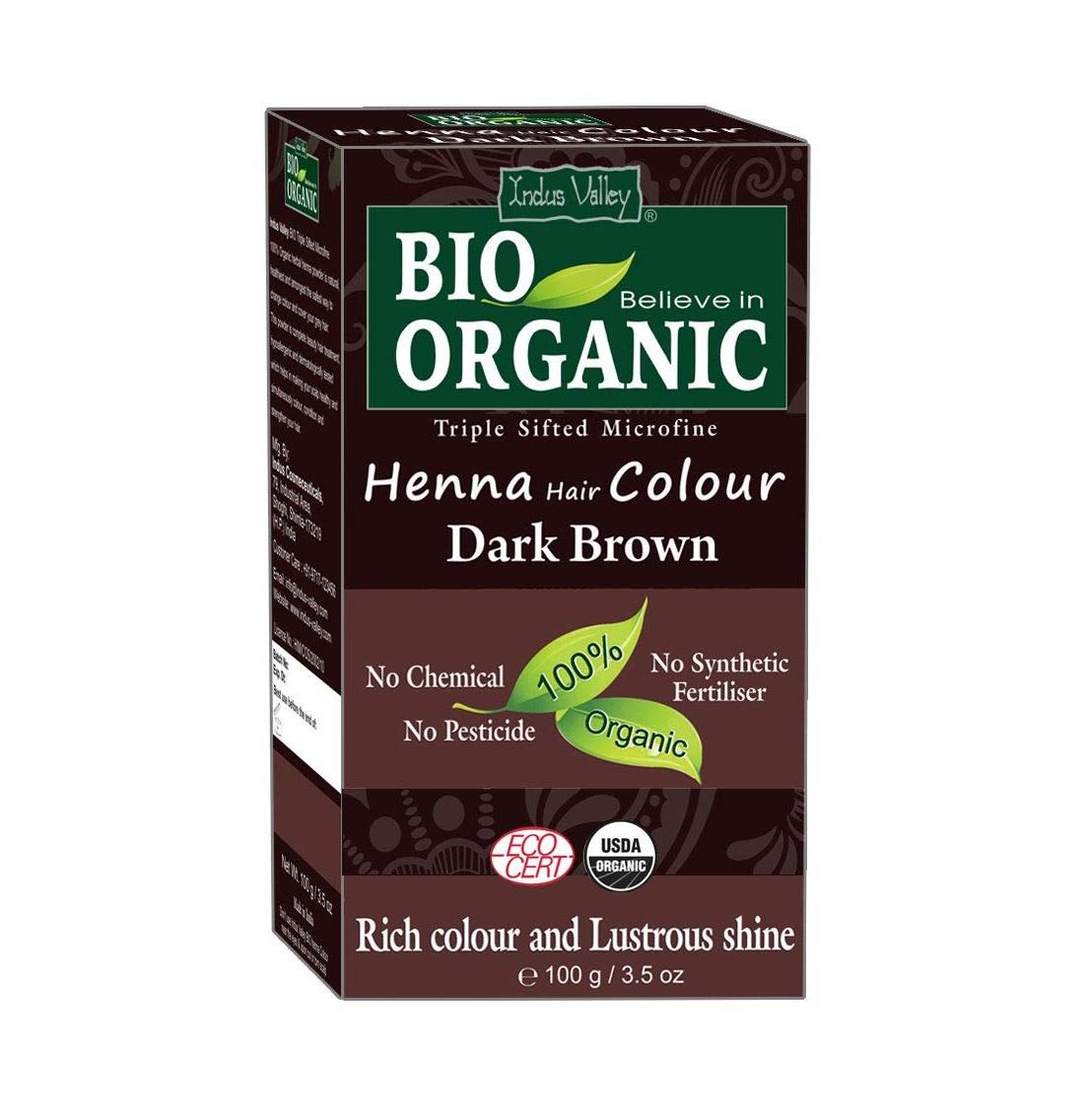 Henna für Haare: dunkelbraun (100 g), Bio-Haarfarbe Dunkelbraun, Industal 13.828125