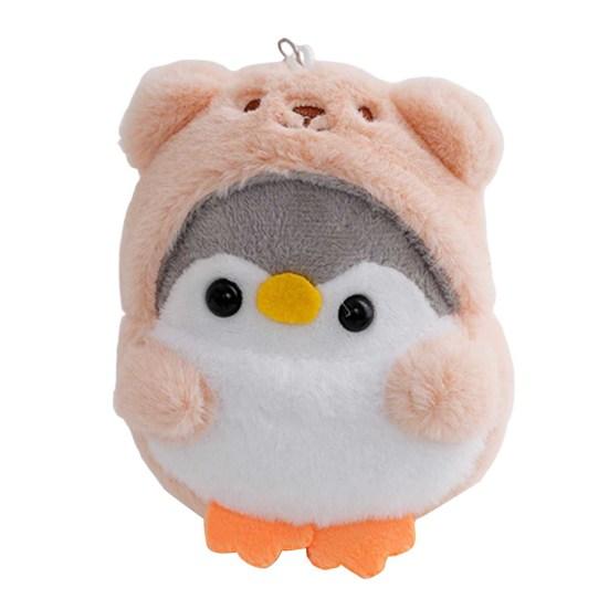 Pinguin-Plüsch-Schlüsselanhänger, süßer Pinguin-Anhänger, Hut, Schlüsselanhänger für Mädchen, Geschenke, kreatives Zubehör für Schultaschen rosa