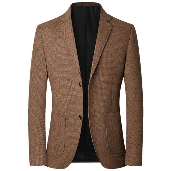 Herbst Herren Blazer Anzüge Jacken Business Casual Anzug Wollmäntel Hohe Qualität Männlich Slim Fit Blazer Jacken Blazer Mäntel 4XL dunkel kaffee