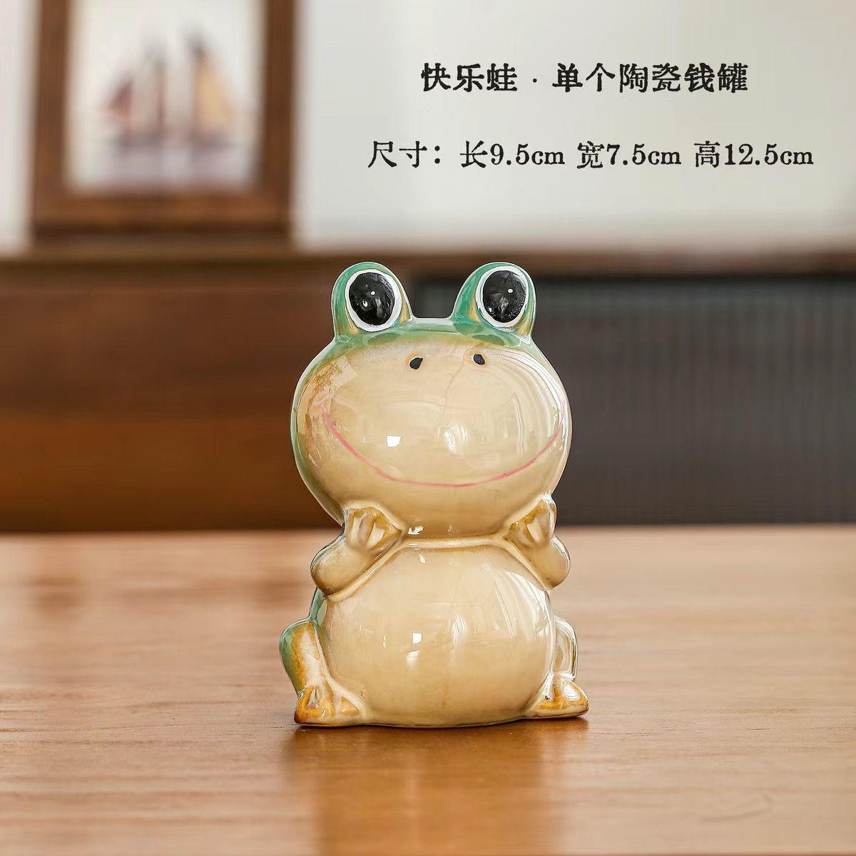 Personalisierte Niedliche Cartoon Keramik Frosch Spardose, Kleine Tier Desktop Dekoration, Jingdezhen Porzellan im Wohnzimmer