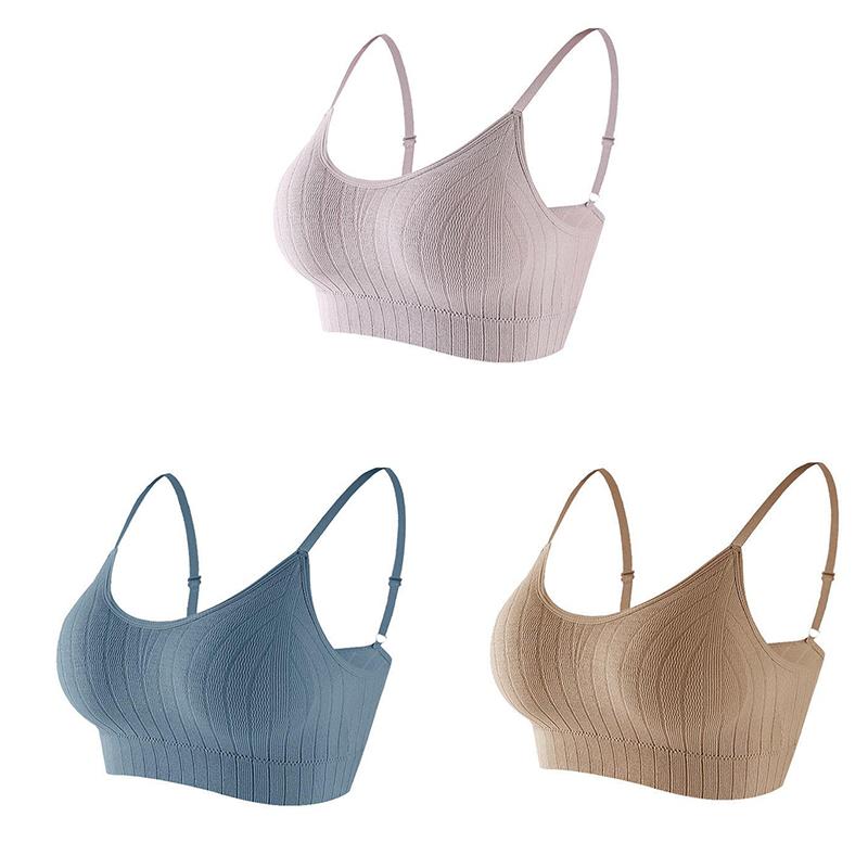 Damen Push-up-BH, elastisch, gerafft, All-Match-Unterwäsche, nahtloser BH, kabellos, einfarbig, verdickende Unterwäsche One Size